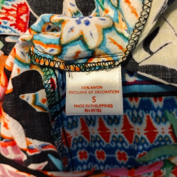 JOSIE Floral Rayon Kimono Wrap SIZE S - Picture 8 of 11